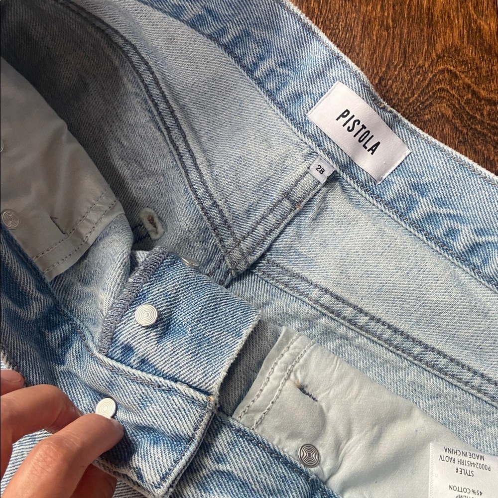 Anthropologie Pistola Shorts Womens 28 Blue Denim Cut Off High Waist - Picture 4 of 9
